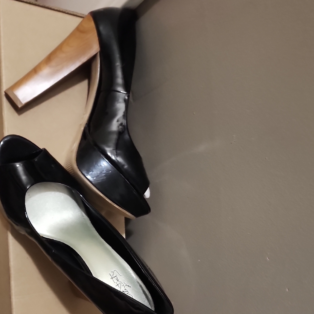 Black Leather Women's Heels